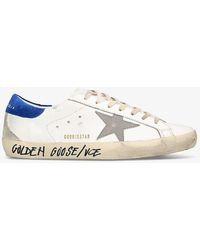 Golden Goose - White/vy Super-star Leather Low-top Trainers - Lyst