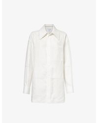 Bottega Veneta - Embellished-collar Relaxed-fit Linen Shirt - Lyst