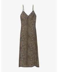 Zadig & Voltaire - Ramelil Leopard-Print Woven Midi Dress - Lyst