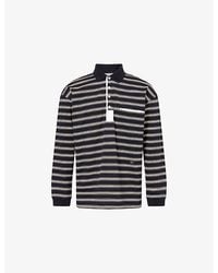 Bottega Veneta - Striped Cotton Piquet Polo T-Shirt - Lyst