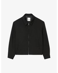 Sandro - Shirt-collar Inverted-pleat Stretch Virgin-wool Jacket - Lyst