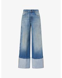 Givenchy - Wide-Leg Turn-Up Denim Jeans - Lyst