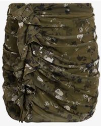 AllSaints - Gloria Floral-print Stretch-woven Mini Skirt - Lyst