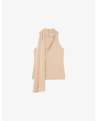 Reiss - Taylor Scarf-Detail Crepe Top - Lyst