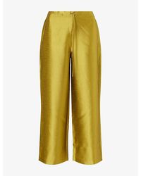 Reformation - Olina Cropped Woven Trousers - Lyst