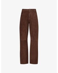 Arma - Jean Straight-Leg Suede Trousers - Lyst