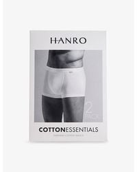 Hanro - Cotton Essentials Logo-Waistband Pack Of Two Stretch-Cotton Briefs - Lyst