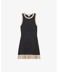 Claudie Pierlot - Striped Sleeveless Knitted Mini Dress - Lyst