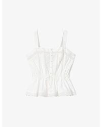 AllSaints - Gwen Square-Neck Cotton Top - Lyst