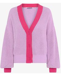 OMNES - Hopper Contrast-trim Cotton-knit Cardigan X - Lyst