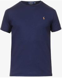 Polo Ralph Lauren - Short-sleeved Logo-embroidered Custom Slim-fit Cotton-jersey T-shirt - Lyst