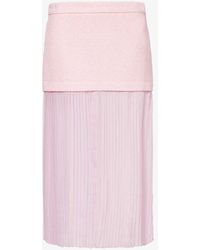 Gucci - Semi-sheer Pleated Silk Midi Skirt - Lyst