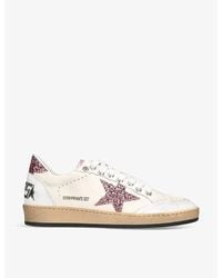 Golden Goose - Ball Star Exclusive 6 Glitter-star Leather Low-top Trainers - Lyst