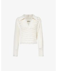 Jonathan Simkhai - Kamie V-neck Cotton Polo Shirt - Lyst