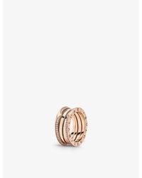 BVLGARI - B.Zero1 18Ct Rose- And 0.45Ct Brilliant-Cut Diamond Ring - Lyst