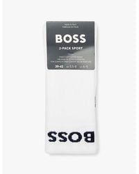 BOSS - Branded Pack Of Two Cotton-Blend Socks - Lyst