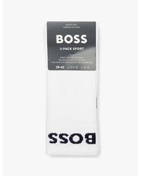 BOSS - Branded Pack Of Two Cotton-Blend Socks - Lyst