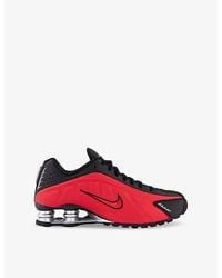 Nike - Shox R4 Leather And Mesh Mid-Top Trainers - Lyst