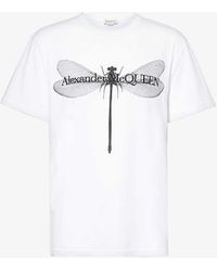 Alexander McQueen - Dragonfly Graphic-print Cotton-jersey T-shirt - Lyst