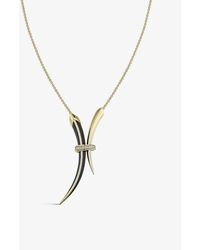 Shaun Leane - Sabre Yellow Gold-plated Vermeil Silver, Ceramic And 0.11ct Round-cut Diamond Necklace - Lyst