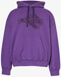 Lanvin - Curb-lace Brand-print Cotton-jersey Hoody - Lyst