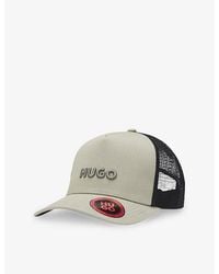 HUGO - Logo-Embroidered Mesh-Panel Cotton Trucker Cap - Lyst