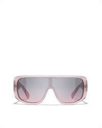 Chanel Ch5430 Acetate Square-frame Sunglasses in Metallic