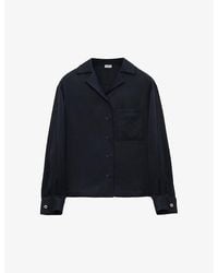 Loewe - Anagram-Embroidered Long-Sleeve Silk-Blend Pyjama Shirt - Lyst