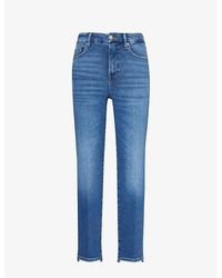 GOOD AMERICAN - Good Classic Step-hem Slim-leg High-rise Stretch-denim Jeans - Lyst