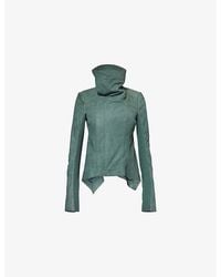 Rick Owens - Asymmetric-Hem Regular-Fit Leather Jacket - Lyst