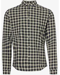 IKKS - Checked Curved-hem Cotton Shirt X - Lyst