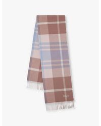 Mulberry - Small-Check Merino-Wool Scarf - Lyst