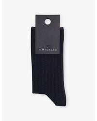 Whistles - Ribbed Stretch Cotton-Blend Crew Socks - Lyst