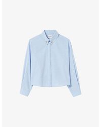 Claudie Pierlot - Long-Sleeved Button-Detail Cotton Shirt - Lyst