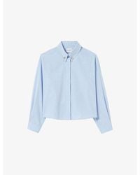 Claudie Pierlot - Long-Sleeved Button-Detail Cotton Shirt - Lyst