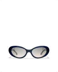 Chanel - Ch5515 Oval-frame Acetate Sunglasses - Lyst