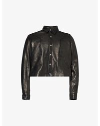 Rick Owens - Alice Strobe Creased-texture Leather Jacket - Lyst