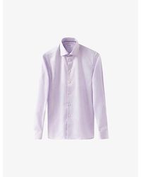 Eton - Cutaway-Collar Single-Cuff Slim-Fit Cotton-Twill Shirt - Lyst