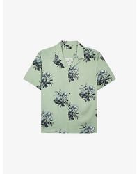 The Kooples - Floral-Print Short-Sleeve Woven Shirt - Lyst