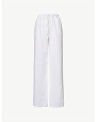 AEXAE - Straight-leg Mid-rise Linen Trousers - Lyst