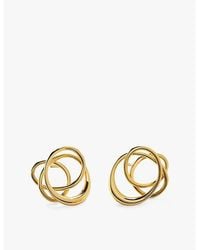 Monica Vinader - Nura Wrap 18Ct-Plated Vermeil Sterling- Stud Earrings - Lyst