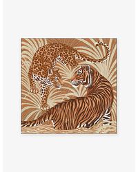 Cartier - Panthère And Tiger Printed Silk Scarf - Lyst