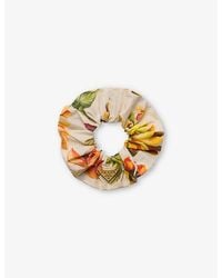 Prada - Logo-plaque Floral-print Fabric Scrunchie - Lyst