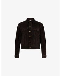 Austin Post - Trucker Long-Sleeve Suede Trucker Jacket - Lyst