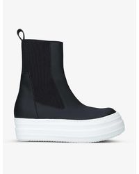 Rick Owens Drkshdw Leather White Abstract Beetle Boots for Men - Lyst
