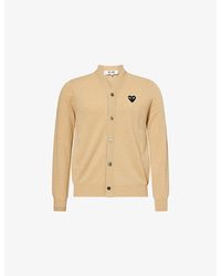 COMME DES GARÇONS PLAY - V-Neck Heart Wool Knit Cardigan - Lyst