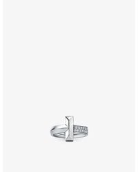 Tiffany & Co. - Tiffany T T1 Wide 18Ct- And 0.21Ct Diamond Ring - Lyst