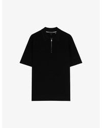Ted Baker - Stree Half-zip Textured Stretch-knit Polo Shirt - Lyst