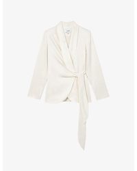 Reiss - Clover Tie-Front Woven Occasion Jacket - Lyst