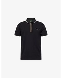 BOSS - Logo-Print Short-Sleeve Cotton-Jersey Polo Shirt - Lyst